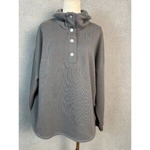Planet Heart Women's Trendy Plus Size Quarter-Snap Fleece Sweater 2X Gray NWT's